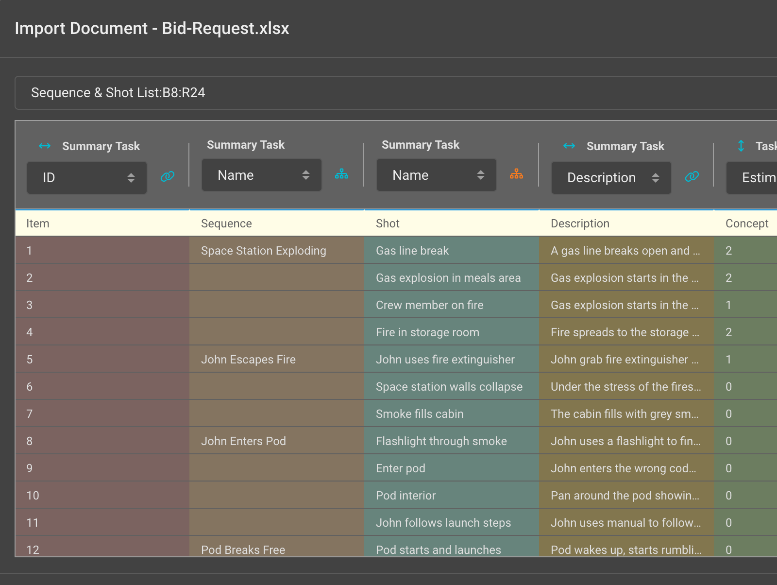 Intelligent ingesting of bid documents